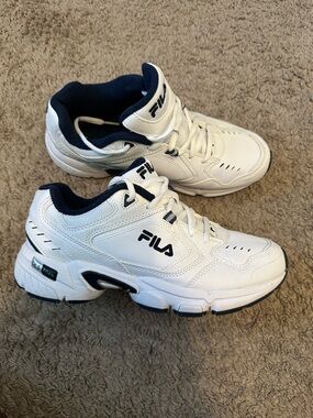 FILA DLS Foam White Navy Blue Chunky Sneakers Dad Shoes Size [Talla] 6